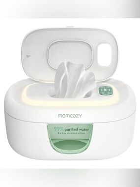 MOMCOZY White Baby Wipe Warmer with Night Light